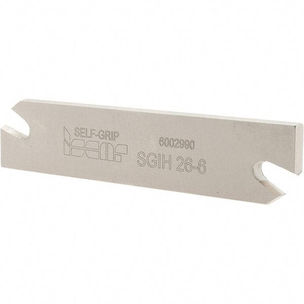 Iscar - 1.0236" Blade Height, 0.2047" Blade Width, 4.3307" OAL, Right Hand Cut, Double End Indexable Cut-Off Blade - SGIH Blade, Self Grip Series - USA Tool & Supply