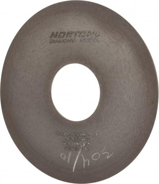 Norton - 4" Diam x 1-1/4" Hole x 1/16" Thick, 100 Grit Surface Grinding Wheel - Diamond, Type 1A1, Fine Grade, Resinoid Bond - USA Tool & Supply