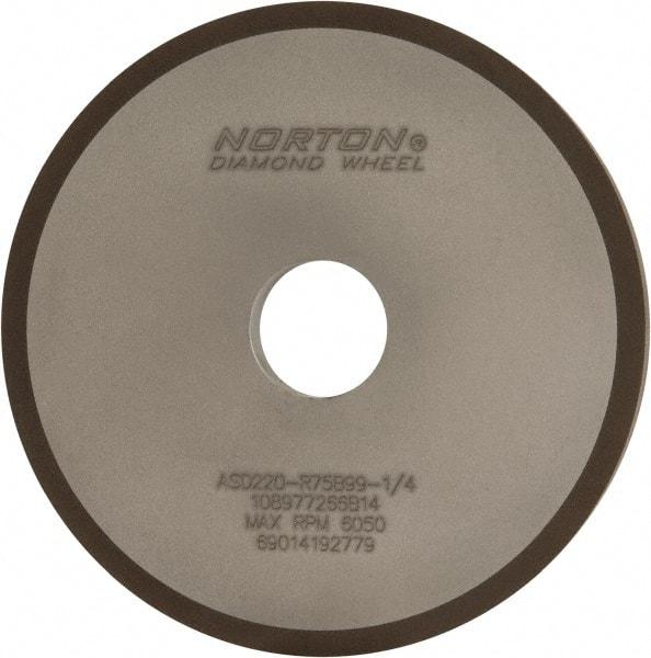 Norton - 6" Diam x 1-1/4" Hole x 1/2" Thick, 220 Grit Surface Grinding Wheel - Diamond, Type 1A1, Very Fine Grade, Resinoid Bond - USA Tool & Supply