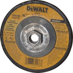 DeWALT - 24 Grit, 5" Wheel Diam, 1/8" Wheel Thickness, Type 27 Depressed Center Wheel - Aluminum Oxide, R Hardness, 12,200 Max RPM, Compatible with Angle Grinder - USA Tool & Supply