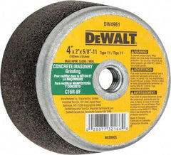 DeWALT - 4" Diam, 2" Overall Thickness, 16 Grit, Type 11 Tool & Cutter Grinding Wheel - Very Coarse Grade, Silicon Carbide, R Hardness, 9,000 RPM - USA Tool & Supply