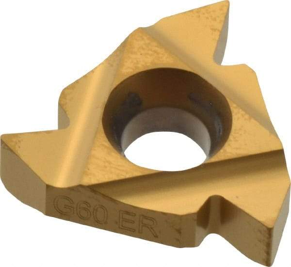 Carmex - 16ER External Right Hand 14-8 Partial Profile 60° Laydown Threading Insert - Grade P25C, TiN Coated Carbide - USA Tool & Supply