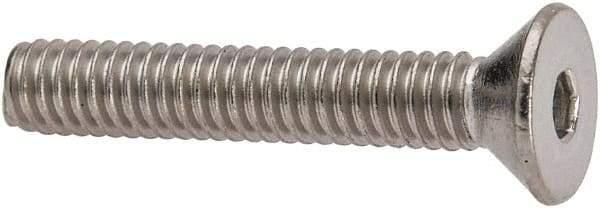 Value Collection - #8-32 UNC Hex Socket Drive, 82° Flat Screw - Grade 316 Stainless Steel, 1" OAL - USA Tool & Supply