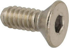 Value Collection - #10-24 UNC Hex Socket Drive, 82° Flat Screw - Grade 316 Stainless Steel, 1/2" OAL - USA Tool & Supply