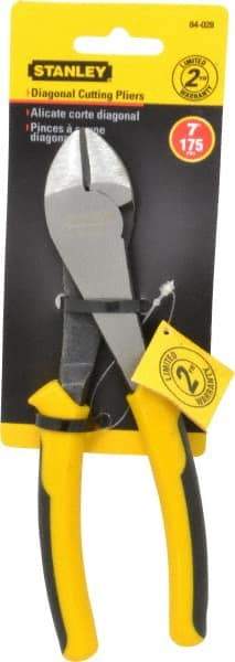 Stanley - 7" OAL, Cutting Pliers - 13/16" Jaw Length x 1-7/64" Jaw Width, Round Head, Thermo Plastic Elastomer (TPE) Handle - USA Tool & Supply