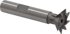 Keo - 3/4" Diam x 3/16" Width of Cut, 45° Included Angle, High Speed Steel Dovetail Cutter - 3/8" Shank Diam, 1-15/16" Shank Length, 2-1/8" Overall Length, Weldon Flat, Uncoated - USA Tool & Supply