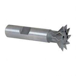 Keo - 1" Diam x 1/4" Width of Cut, 45° Included Angle, High Speed Steel Dovetail Cutter - 1/2" Shank Diam, 2-1/4" Shank Length, 2-1/2" Overall Length, Weldon Flat, Uncoated - USA Tool & Supply