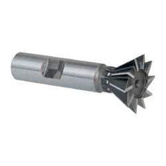 Keo - 1" Diam x 7/16" Width of Cut, 60° Included Angle, High Speed Steel Dovetail Cutter - 1/2" Shank Diam, 2-1/2" Overall Length, Weldon Flat, Uncoated - USA Tool & Supply