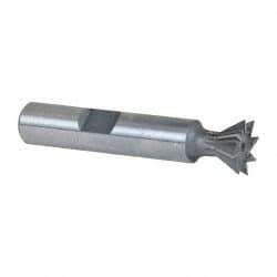 Keo - 1/2" Diam x 7/32" Width of Cut, 60° Included Angle, Cobalt Dovetail Cutter - 3/8" Shank Diam, 2-1/8" Overall Length, Weldon Flat, Uncoated - USA Tool & Supply