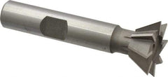 Keo - 3/4" Diam x 5/16" Width of Cut, 60° Included Angle, Cobalt Dovetail Cutter - 3/8" Shank Diam, 2-1/8" Overall Length, Weldon Flat, Uncoated - USA Tool & Supply