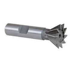 Keo - 1" Diam x 7/16" Width of Cut, 60° Included Angle, Cobalt Dovetail Cutter - 1/2" Shank Diam, 2-1/2" Overall Length, Weldon Flat, Uncoated - USA Tool & Supply