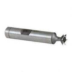 Keo - 3/8" Diam x 1/8" Width of Cut, 45° Included Angle, Cobalt Dovetail Cutter - 3/8" Shank Diam, 2" Shank Length, 2-1/8" Overall Length, Weldon Flat, Uncoated - USA Tool & Supply