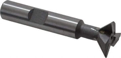 Keo - 3/4" Diam x 1/4" Width of Cut, 45° Included Angle, Carbide-Tipped Dovetail Cutter - 3/8" Shank Diam, 2-1/4" Overall Length, 0.02" Corner Radius, Weldon Flat, Uncoated - USA Tool & Supply