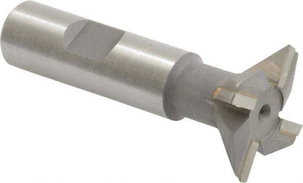 Keo - 1-1/4" Diam x 5/16" Width of Cut, 45° Included Angle, Carbide-Tipped Dovetail Cutter - 5/8" Shank Diam, 2-3/4" Overall Length, 0.02" Corner Radius, Weldon Flat, Uncoated - USA Tool & Supply
