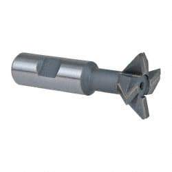 Keo - 1-1/2" Diam x 1/2" Width of Cut, 45° Included Angle, Carbide-Tipped Dovetail Cutter - 3/4" Shank Diam, 3-1/4" Overall Length, 0.02" Corner Radius, Weldon Flat, Uncoated - USA Tool & Supply