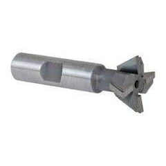 Keo - 1" Diam x 3/8" Width of Cut, 60° Included Angle, Carbide-Tipped Dovetail Cutter - 1/2" Shank Diam, 2-1/2" Overall Length, 0.02" Corner Radius, Weldon Flat, Uncoated - USA Tool & Supply