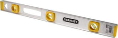 Stanley - 24" Long 3 Vial I-Beam Level - Aluminum, Silver, 1 45°, 1 Level & 1 Plumb Vials - USA Tool & Supply