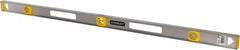 Stanley - 48" Long 3 Vial I-Beam Level - Aluminum, Silver, 1 45°, 1 Level & 1 Plumb Vials - USA Tool & Supply