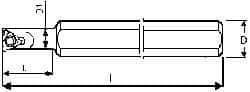 Carmex - Internal Thread, Left Hand Cut, 12mm Shank Width x 12mm Shank Height Indexable Threading Toolholder - 100mm OAL, 06IL Insert Compatibility, SI Toolholder - USA Tool & Supply