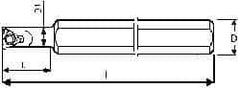 Carmex - Internal Thread, Left Hand Cut, 12mm Shank Width x 12mm Shank Height Indexable Threading Toolholder - 100mm OAL, 06IL Insert Compatibility, SI Toolholder - USA Tool & Supply