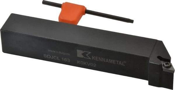 Kennametal - SDJC, Left Hand Cut, 3° Lead Angle, 1" Shank Height x 1" Shank Width, Neutral Rake Indexable Turning Toolholder - 6" OAL, DC..32.5. Insert Compatibility, Series Screw-On - USA Tool & Supply