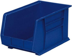 Akro-Mils - 60 Lb. Load Capacity, 18" Deep, Blue Polymer Hopper Stacking Bin - 10" High x 11" Wide x 18" Long - USA Tool & Supply