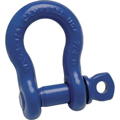 Campbell - 1" Nominal Chain Size, 8.5 Ton Carbon Steel Screw Anchor Shackle - 1-1/8" Pin Diam, 1-11/16" Wide Inside Jaw, 2-1/2" Inside Width, 2-3/8" Max Body Thickness - USA Tool & Supply