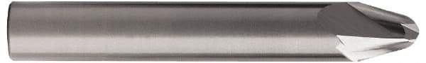 Accupro - 15° Taper Angle per Side, 1/4" Small End Diam, 0.341" LOC, Solid Carbide 2 Flute Tapered Ball End Mill - 2-1/2" OAL, 3/8" Shank Diam, Spiral Flute - USA Tool & Supply