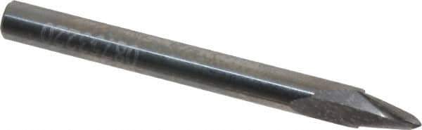 Accupro - 10° Taper Angle per Side, 3/32" Small End Diam, 0.308" LOC, Solid Carbide 2 Flute Tapered Ball End Mill - 2" OAL, 3/16" Shank Diam, Spiral Flute - USA Tool & Supply
