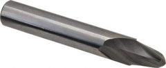 Accupro - 10° Taper Angle per Side, 1/4" Small End Diam, 0.468" LOC, Solid Carbide 2 Flute Tapered Ball End Mill - 2-1/2" OAL, 3/8" Shank Diam, Spiral Flute - USA Tool & Supply