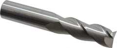 SGS - 1", 2-5/8" LOC, 1" Shank Diam, 6" OAL, 3 Flute, Solid Carbide Square End Mill - Single End, Uncoated, Spiral Flute, 38° Helix, Right Hand Cut, Right Hand Flute, Series 43 - USA Tool & Supply
