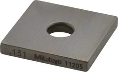 Mitutoyo - 0.131" Square Steel Gage Block - Accuracy Grade 0, Includes Certificate of Inspection - USA Tool & Supply