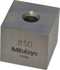 Mitutoyo - 0.85" Square Steel Gage Block - Accuracy Grade 0, Includes Certificate of Inspection - USA Tool & Supply