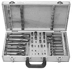 Value Collection - 39 Piece, 3 Flutes, Morse Taper Shank, Interchangeable Pilot Counterbore Set - USA Tool & Supply