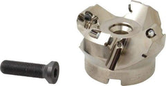 Seco - 1.97" Cut Diam, 3/4" Arbor Hole, 0.236" Max Depth of Cut, 45° Indexable Chamfer & Angle Face Mill - 4 Inserts, SE.X 1204 Insert, Right Hand Cut, 4 Flutes, Through Coolant, Series R220.53 - USA Tool & Supply