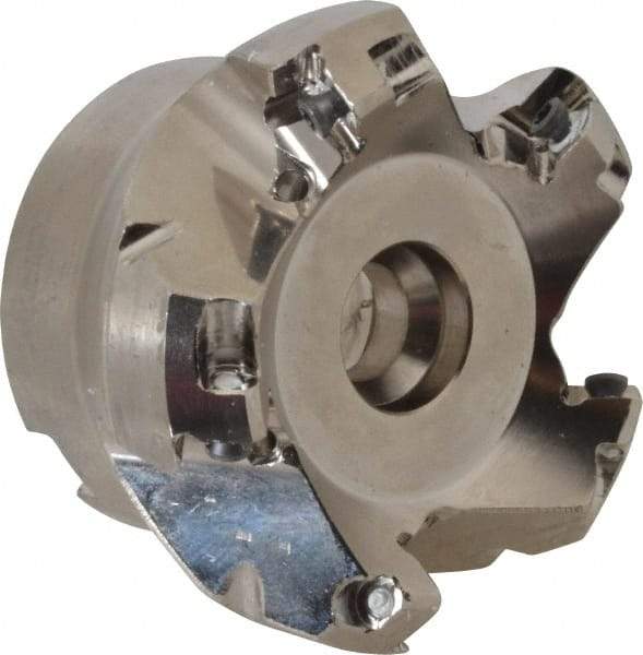 Seco - 1.97" Cut Diam, 3/4" Arbor Hole, 0.18" Max Depth of Cut, 45° Indexable Chamfer & Angle Face Mill - 5 Inserts, SE.. 09T3 Insert, Right Hand Cut, 5 Flutes, Through Coolant, Series R220.53 - USA Tool & Supply
