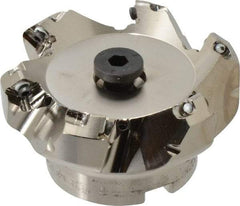 Seco - 2.48" Cut Diam, 3/4" Arbor Hole, 0.18" Max Depth of Cut, 45° Indexable Chamfer & Angle Face Mill - 6 Inserts, SE.. 09T3 Insert, Right Hand Cut, 6 Flutes, Through Coolant, Series R220.53 - USA Tool & Supply