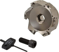 Seco - 3.15" Cut Diam, 1" Arbor Hole, 0.18" Max Depth of Cut, 45° Indexable Chamfer & Angle Face Mill - 6 Inserts, SE.. 09T3 Insert, Right Hand Cut, 6 Flutes, Through Coolant, Series R220.53 - USA Tool & Supply