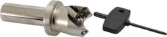 Seco - 45° Lead Angle, 1.18" Max Cut Diam, 0.18" Max Depth of Cut, Indexable Chamfer and Angle End Mill - 2 Inserts, SE.. 09T3 Insert Style, 3.54" Overall Length, Through Coolant - USA Tool & Supply