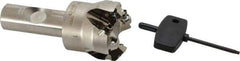 Seco - 45° Lead Angle, 1.65" Max Cut Diam, 0.18" Max Depth of Cut, Indexable Chamfer and Angle End Mill - 4 Inserts, SE.. 09T3 Insert Style, 3.54" Overall Length, Through Coolant - USA Tool & Supply