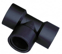 Green Leaf - 1/4" Polypropylene Plastic Pipe Tee - FIPT x FIPT x FIPT End Connections - USA Tool & Supply