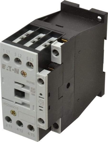 Eaton Cutler-Hammer - 3 Pole, 24 to 27 Coil VDC, 40 Amp, Nonreversible Open Enclosure IEC Contactor - 1 Phase hp: 2 at 115 V, 3 at 200 V, 5 at 230 V, 3 Phase hp: 10 at 230 V, 15 at 460 V, 20 at 575 V, 7.5 at 200 V, 25 Amp Inductive Load Rating Listed - USA Tool & Supply
