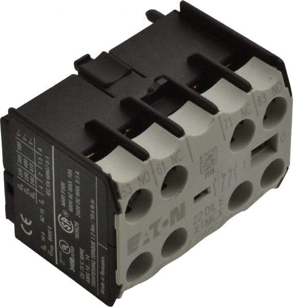 Eaton Cutler-Hammer - 6 to 9 Amp, Contactor Front Mount Auxiliary Contact - For Use with Miniature Contactor and XTRM Miniature Control Relay - USA Tool & Supply