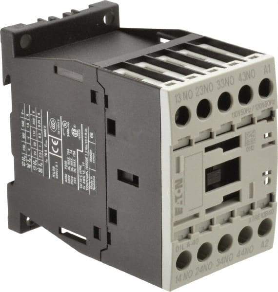 Eaton Cutler-Hammer - 4 Pole, 4NO, 110/120 VAC Control Relay - 10 Amps, 220 VAC to 500 VAC - USA Tool & Supply