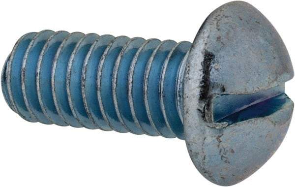 Value Collection - 5/16-18 UNC, 3/4" Length Under Head Slotted Drive Machine Screw - Round Head, Grade 2 Steel, Zinc-Plated Finish, Without Washer - USA Tool & Supply