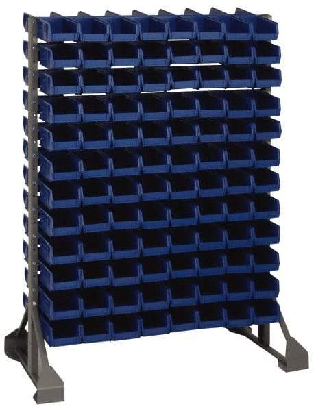 Quantum Storage - 48 Bin Rail Unit with Bins - 36 Inch Overall Width x 25 Inch Overall Depth x 53 Inch Overall Height, Yellow Polypropylene / Polyethylene Bins - USA Tool & Supply