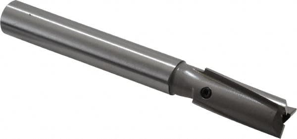 Made in USA - 9/16" Diam, 1/2" Shank, Diam, 3 Flutes, Straight Shank, Interchangeable Pilot Counterbore - USA Tool & Supply