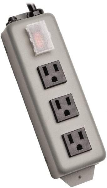 Tripp-Lite - 10 Outlets, 120 VAC15 Amps, 6' Cord, Power Outlet Strip - Keyhole, Tab Mount, 5-15 NEMA Configuration, 8-3/4" Strip - USA Tool & Supply