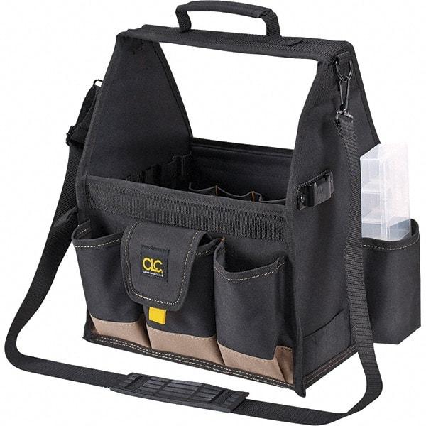 CLC - 20 Pocket Black Polyester Tool Tote - 12" Wide x 8-1/2" Deep x 14" High - USA Tool & Supply