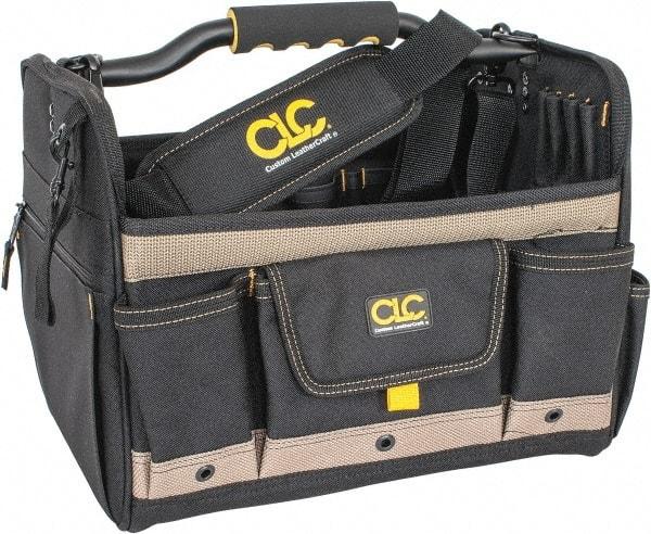 CLC - 21 Pocket Tan & Black Polyester Tool Tote - 14" Wide x 11" Deep x 11" High - USA Tool & Supply